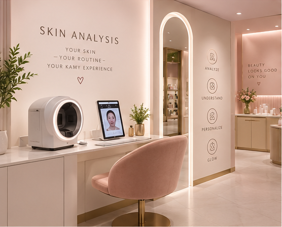KAMY personalized skin analysis area